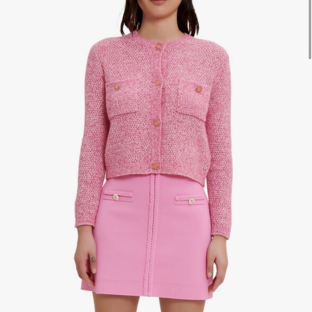 Maje Pink Knit Cardigan